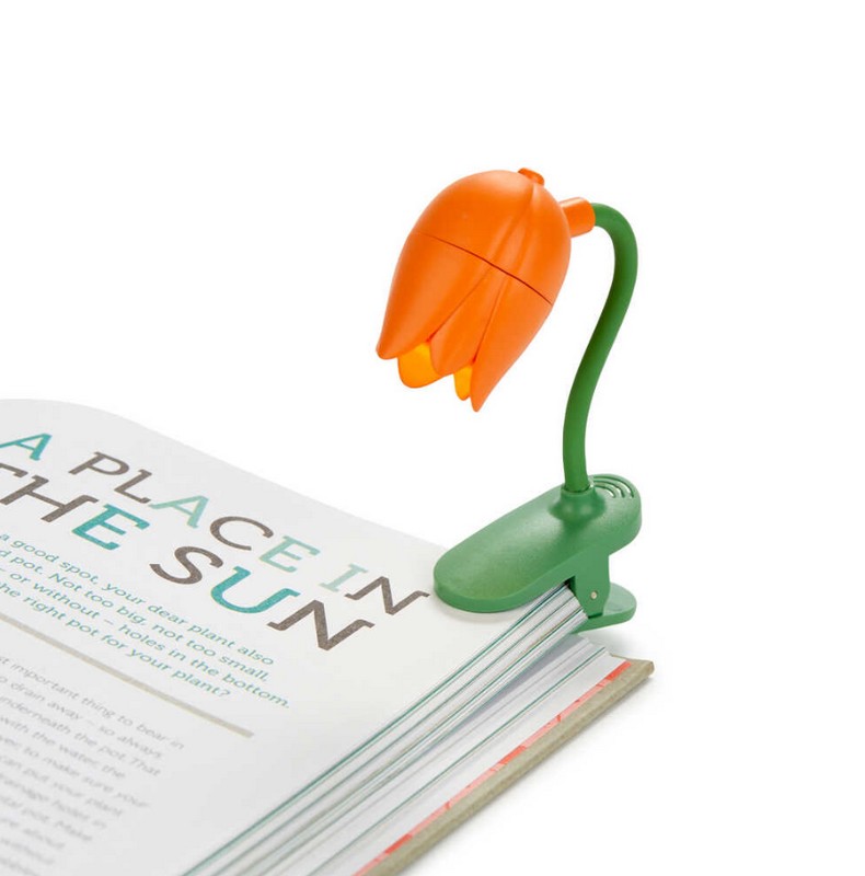 Luce da lettura a forma di tulipano arancione